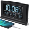 DreamSky Alarm Clocks for Bedrooms with Battery Backup, Auto Set