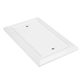 Henne Bery Sunken Pearls Heavy Duty Decorative Wall Plate Switch Plate Outlet Cover (Single Blank, 2 Pack, White)