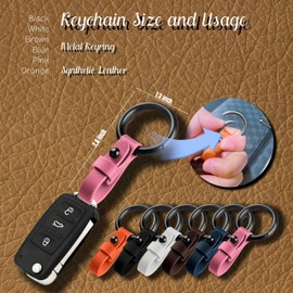 Yuxh Keychain Synthetic Leather Keyring Metal Key Chain Faux Leather Key Ring S16 Pink