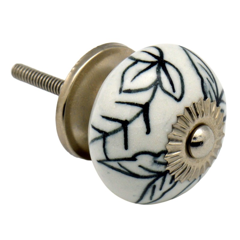 Nicola Spring Ceramic Cupboard Drawer Handle Knobs - Floral Design