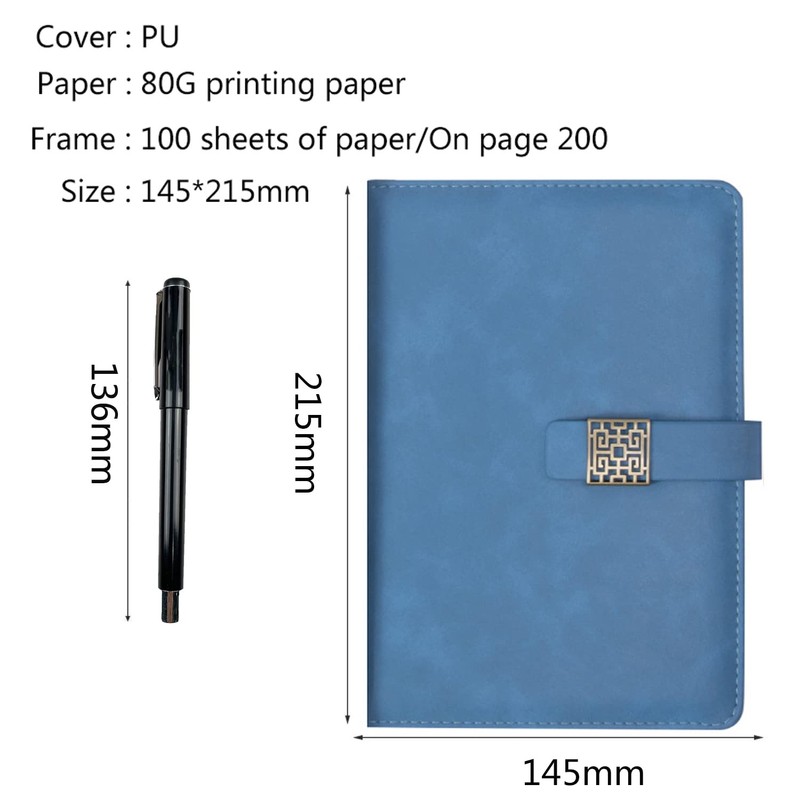 YEZIDE A5 Notebook with Pen 200 Lined Pages Leather Notebook
