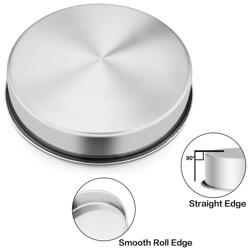 P&P CHEF Cake Pan Set of 4, Stainless Steel Baking
