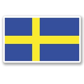 2 x 10cm/100mm Sweden Swedish Flag Window Cling Sticker Car Van Campervan Glass #5267