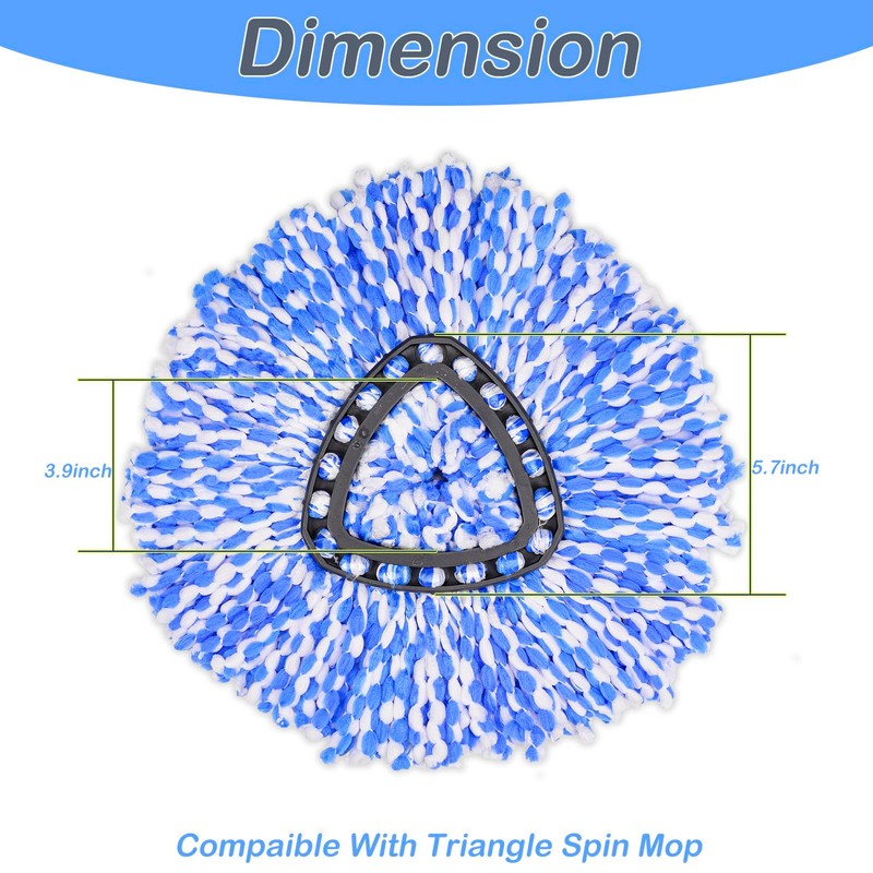 6 Pack Mop Head Replacement Compatible for vileda Triangle Swivel