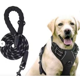 Kbeltah Dog Lead with Soft Padded and Anti Slip Comfortable Rope Handle, 1.5M Strong Dog Leads, Highly Reflective Dog Leash for Puppy, Medium and Large Dogs black