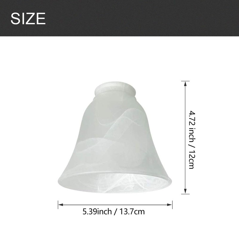 4 Pack Ceiling Fan Light Covers, Transitional Style Replacement Bell