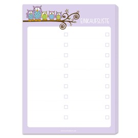 6 notepads DIN A6 with 50 sheets printed on one side - notes, do not forget, weekly planner, shopping list, to-do list