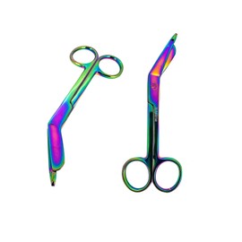 SURGICAL ONLINE Titanium Galaxy Rainbow 3.5", 4.5", 5.5and 7.5Ultimate EMS Bandage Lister Scissor Ideal for Nurses, EMT, Medical Students, Firefighter, Fisherman, Hobbies and Taxidermy (4.50")