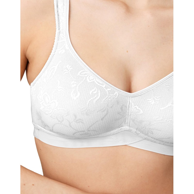 Wonderbra womens Women's Wireless With Wide Underbust Wonderband Bras, White,