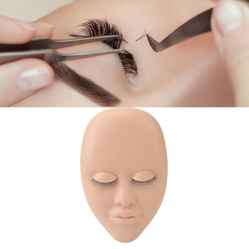 Lash Mannequin Head Reusable Soft Rubber 3D Effects Replaced Eyelids