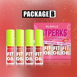 Generic 4 Pcs Lip Gloss Oil Set, 12 Hours Hydrating Lip Balm Lip Gloss, High Shine Tinted Plumping Lipgloss Lipoil Set for Dry Lips Nourishing, Makeup Lip Gloss Set for Women Girls Teens