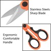 2Pcs Orange Electrician Scissors with Protective Cover, Non Slip Serrated