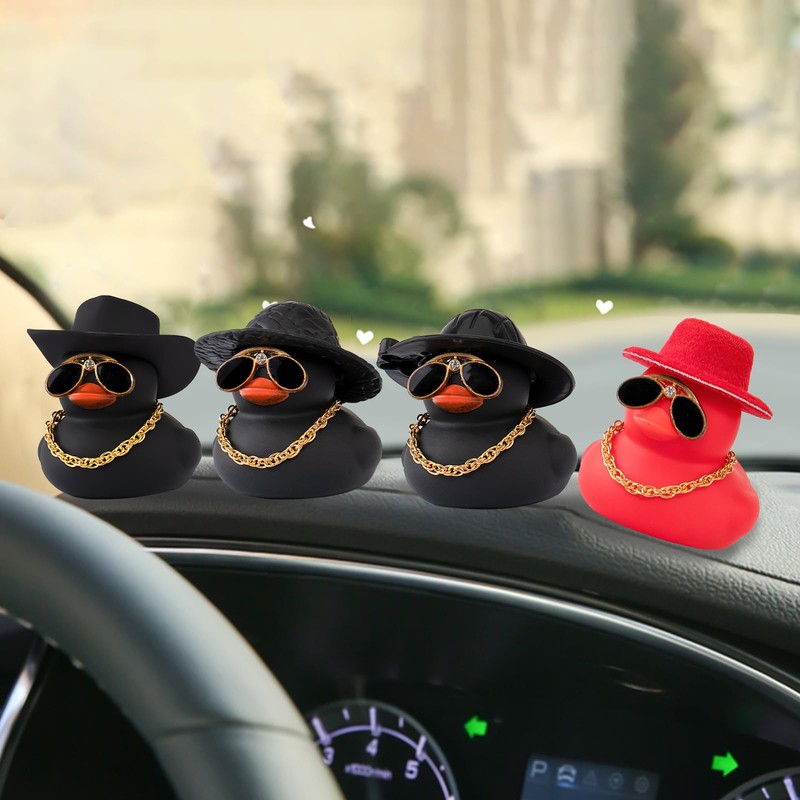 wonuu Car Dashboard Rubber Duck Ornament, Car Decoration Colour Ducks