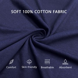 U2SKIIN Mens 100% Cotton Pajama Set, Soft Long Sleeve Pajamas for Men Lightweight Button Up Sleepwear Lounge Pjs Set with Pockets（Black,M）