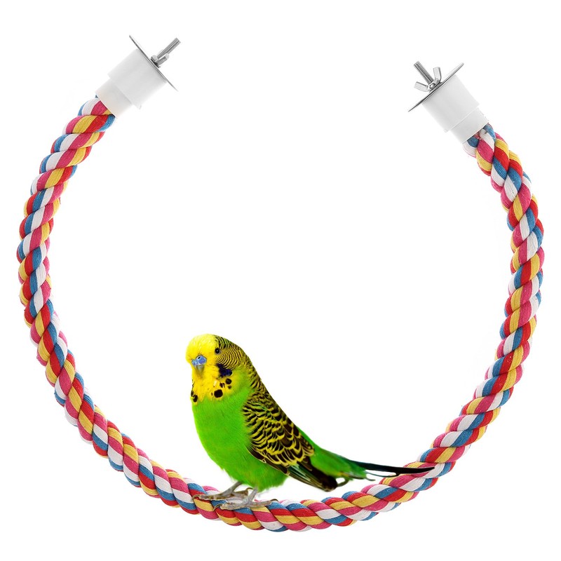 Jusney Bird Rope Perches,Parrot Toys 21 inches Rope Bungee Bird