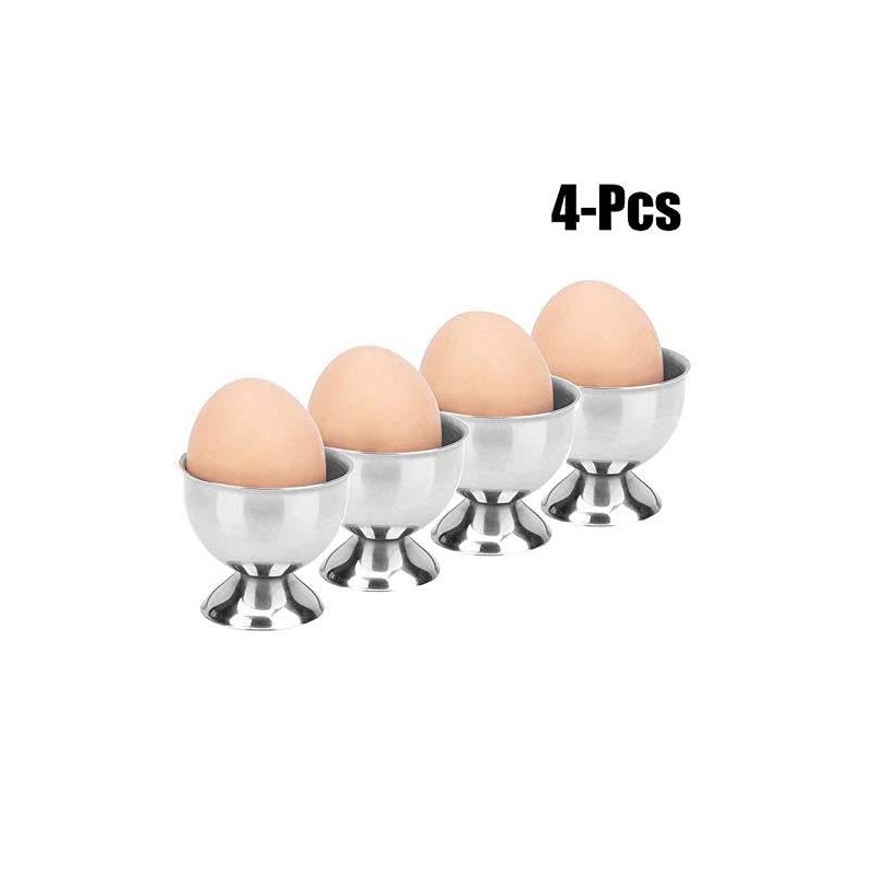 PIQIUQIU Set of 4 Egg Cup Holder Stainless Steel Egg