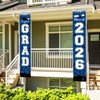 Graduation Decorations Blue White 2026/Blue Graduation Party Decorations/Congrats Grad Porch