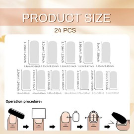 GlamRays Press On Nails Coffin Nail White French Tip False Nails Square Shape Full Cover Lace Glitter Glue Nails Pink Flowers Bow Charms Designs Pack of 24