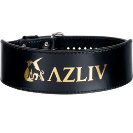 AZLIV Training Belt, AZ9, Muscle Level, Power Belt, Azlib, 0.3 inch (8 mm) Genuine Leather, Premium Model (Black, XL)