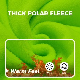 FONIRRA Men's Hi Vis Hat Fleece Lined Fluorescent Thermal Hats Safety High Visibility Winter Hat for Outdoor Work Sports Neon Green