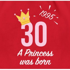 Shirtracer - Gym Bag Backpack - 30th Birthday - Thirtieth Girl Princess 1994, 06 Red