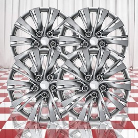 Set of 4 Front and Rear Silver 10 Split Spoke 15" Wheel Covers