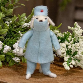 Unbranded Doctor Dog Felt Critter Medical Gift Home Decor Ornament Holiday Wool Mouse