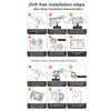 Retractable Clothesline Grey 16.7ft 44.1lb Wall Mount Drill Free Stainless