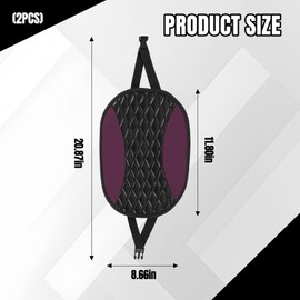 Hovom 2PCS Car Headrest Cover, Soft Breathable Leather Cars Front Seat Head Rest Covers, Waterproof Automotive Headrest Protector, Universal Interior Car Accessories for Most Vehicles (Purple)