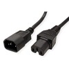 VALUE Power Cable IEC320/C14 Male to C15 Female, Black, 1.8