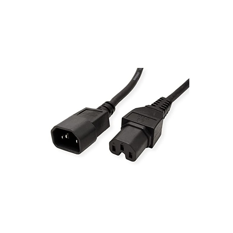 VALUE Power Cable IEC320/C14 Male to C15 Female, Black, 1.8