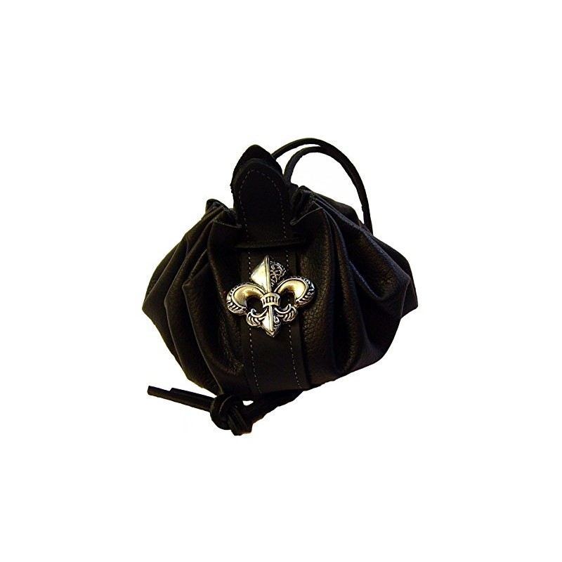 Leather Bag Ducat Bag Money Cat Leather Colour Black Decorative