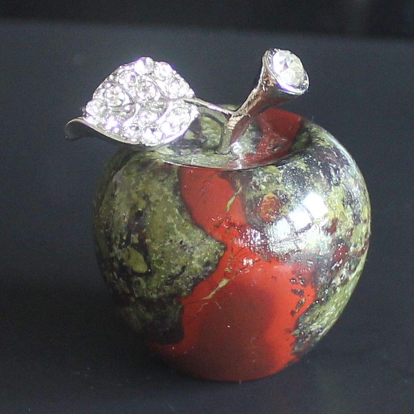 Generic 30mm Mixed gemstom Crystal Apple Home Decor (Dragon Blood