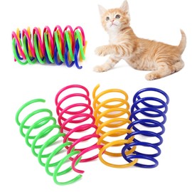 SEMINISMAR Cat Toy, Interactive Cat Spring, Plastic Spiral Springs, Toy Spiral Springs, 4 Pieces