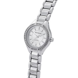 Miykon Silver and Gold Watches for Women | Small Dainty Womens Watch with Genuine Crystals | Ion Polished Women's Jewelry Bracelet, Scratch Resistant Glass, Japanese Quartz, 100ft Water Resistant