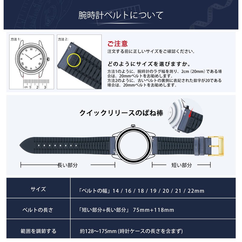 BINLUN Leather Watch Band, Inner Rubber, Breathable, Hybrid, Quick Release