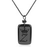 COAI Name Necklace with Letter Engraving, Obsidian, Obsidian