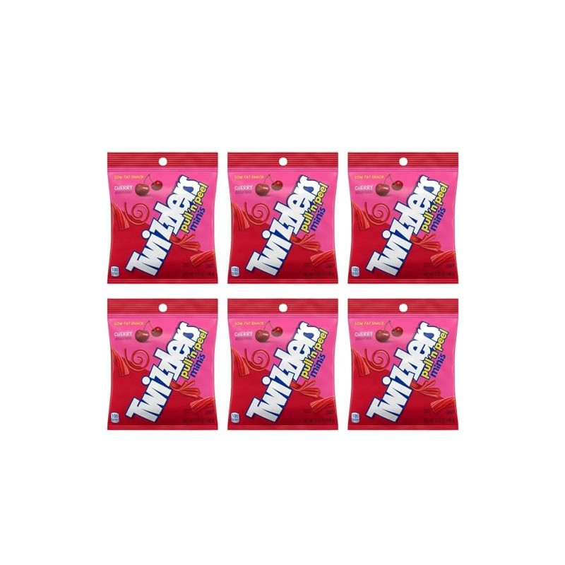 Twizzlers Pull’n’Peel Minis Cherry Flavored 3.75 oz 6 Bags