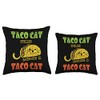 Taco Cat Funny Tacos Mexican Food Lover Graphic Throw Pillow