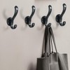 Zyuzles 8 Pack Black Coat Hooks Retro Double Hooks Metal