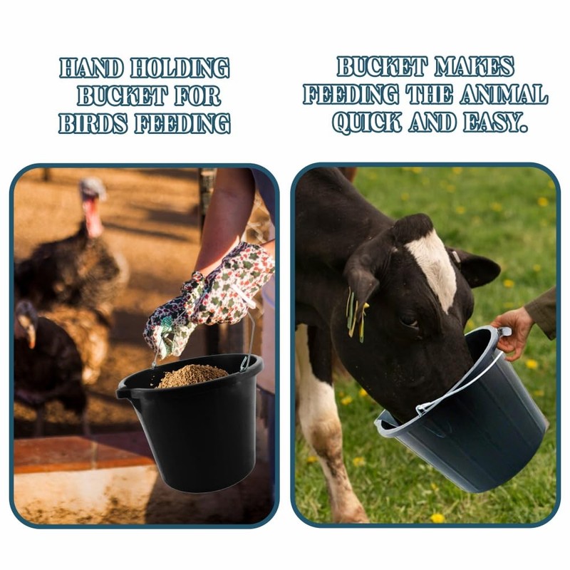 Black Plastic Builders Bucket 3 Gallon 14 Litre Water Mixing