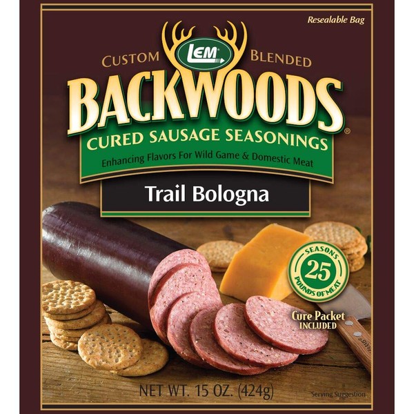 LEM Backwoods Cured Sausage Seasoning with Cure Packet, Trail Bologna