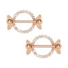 PIERCE ME (2pcs) Rose Gold Plated AB Clear Jeweled Sweat