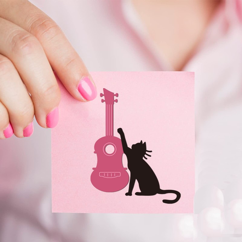 GLOBLELAND Cutting Dies with Cat Theme, Multiple Musical Instruments, Metal
