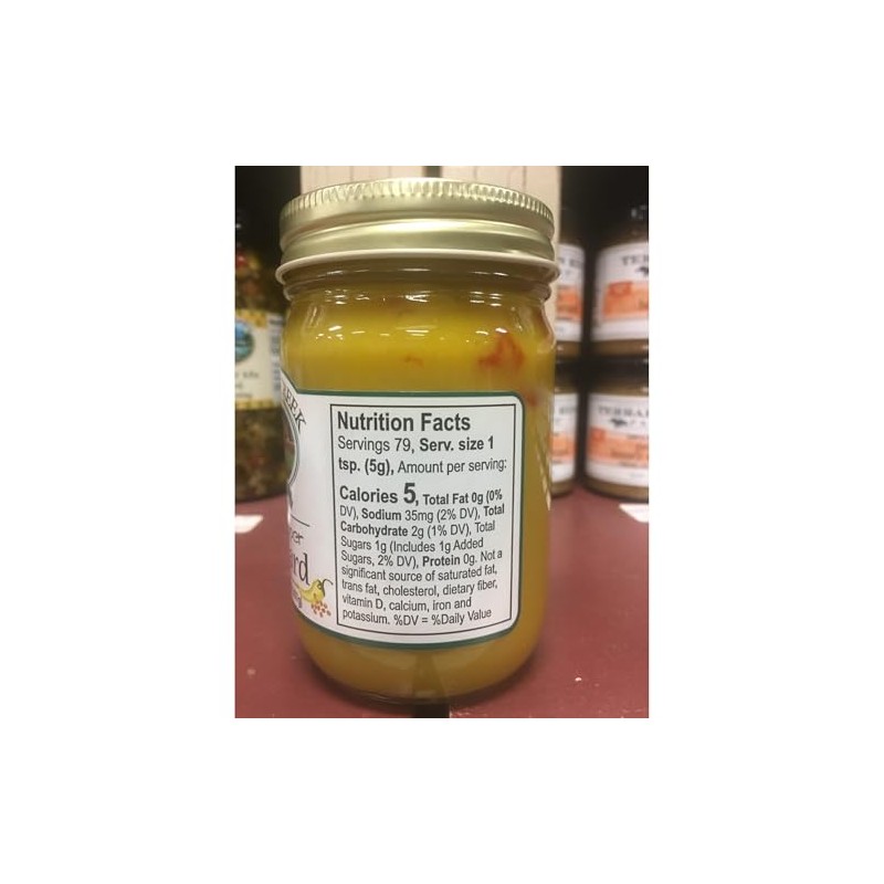 Walnut Creek Foods Hot Pepper Mustard, Two 14 ounce Glass