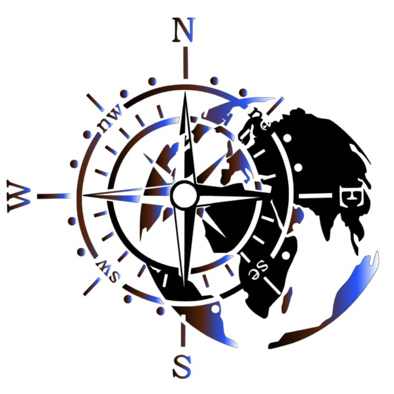 Compass Sticker Decal (RPMt7/4) (9 x 9 cm)