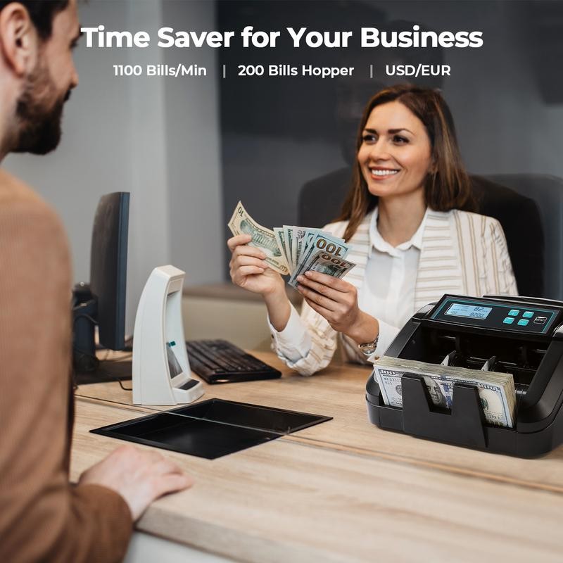 【MUNBYN IMC51 Money Counter Machine Count Value】Add+Batch/Add+ Value Mode Bill