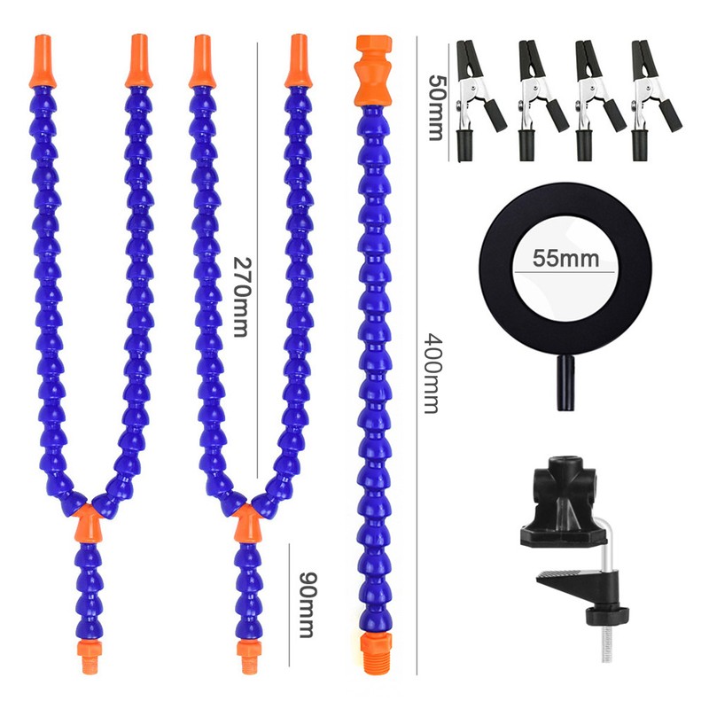 Soldering Helping Hand 5 Jaws 3X USB Magnifier ABS Flexible