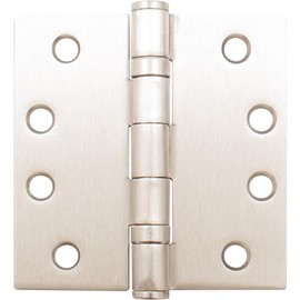 Stone Harbor Hardware Commercial Grade Ball Bearing Hinge, 4-1/2 Inches, Square Corner, .134 Gauge, Satin Nickel