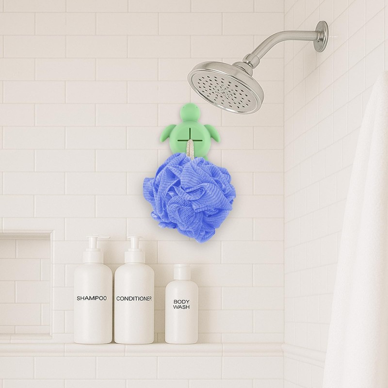 CWGOTC Sea Turtle Self Adhesive Silicone Towel Hook for Bathroom